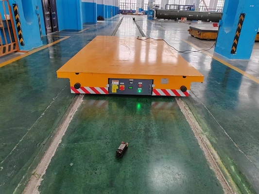 Cargas pesadas amarillas carro con pilas de la transferencia de 100 toneladas para el vehículo de transporte eléctrico de la industria de acero